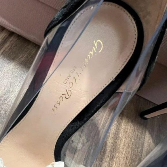 Gianvito Rossi Classic Black Velvet Plexi Pumps SZ 35/5 - Picture 5 of 7